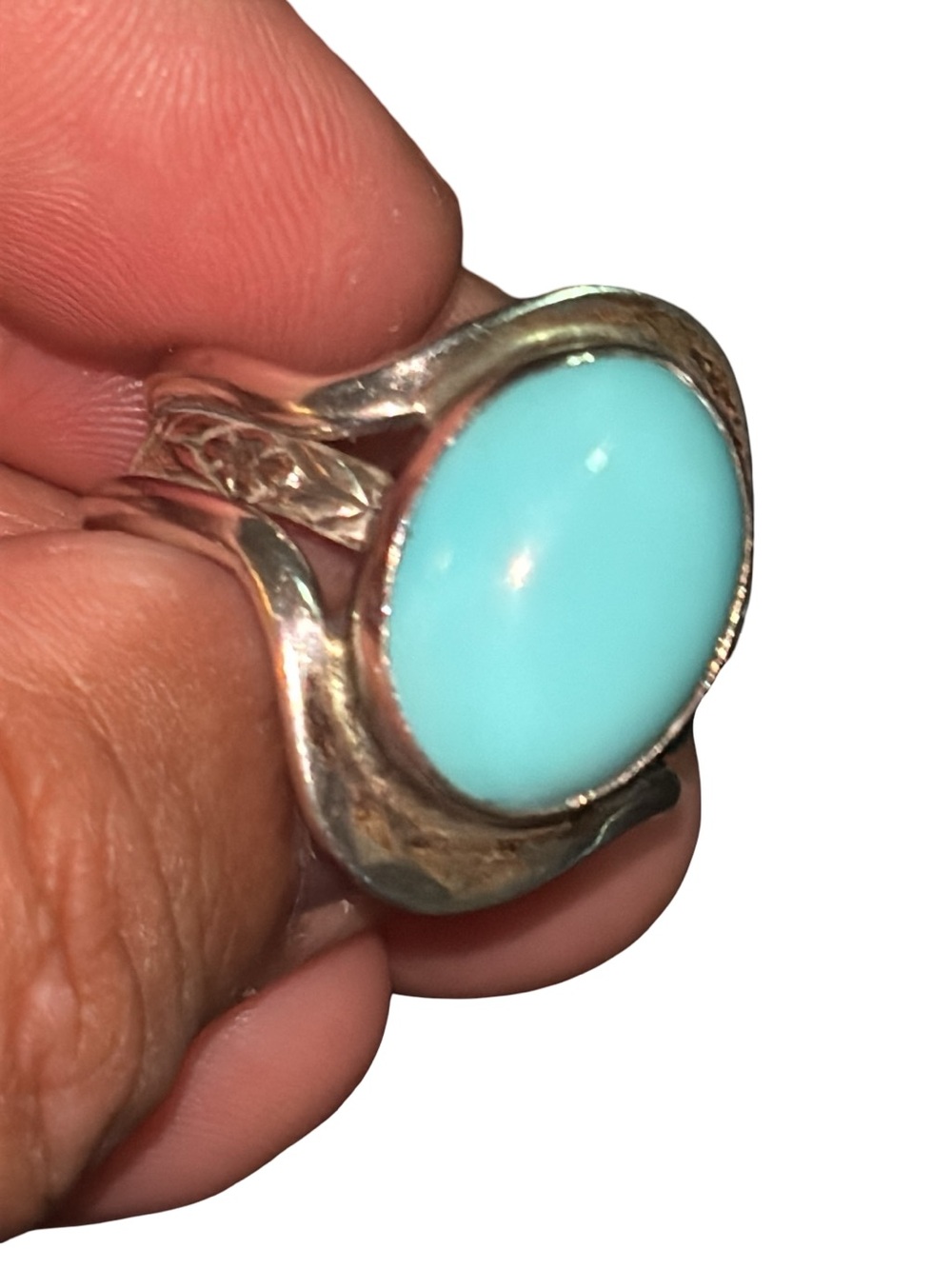 Vintage Turquoise Sterling Silver Ring - Women's Jewelry